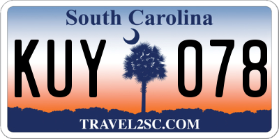 SC license plate KUY078
