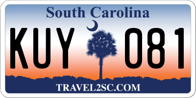 SC license plate KUY081
