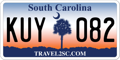 SC license plate KUY082