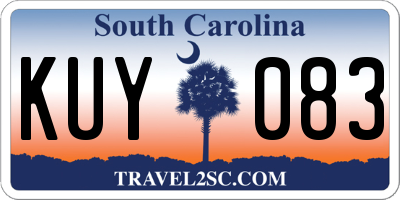 SC license plate KUY083