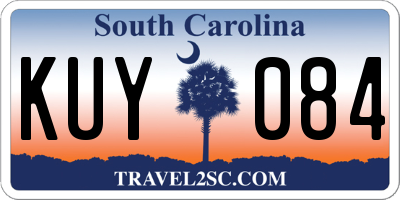 SC license plate KUY084