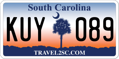 SC license plate KUY089