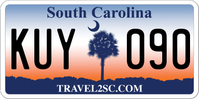 SC license plate KUY090