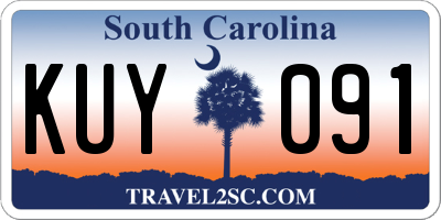 SC license plate KUY091