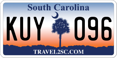 SC license plate KUY096