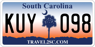 SC license plate KUY098