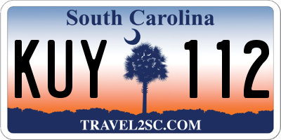 SC license plate KUY112