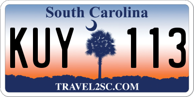 SC license plate KUY113