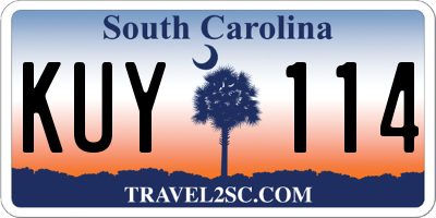 SC license plate KUY114