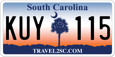 SC license plate KUY115