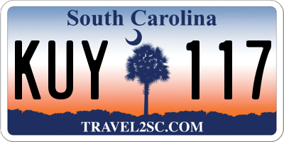 SC license plate KUY117