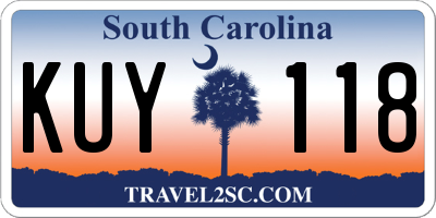 SC license plate KUY118