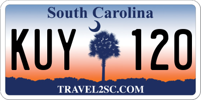 SC license plate KUY120