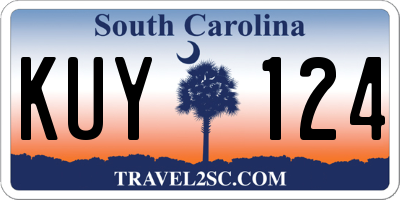 SC license plate KUY124