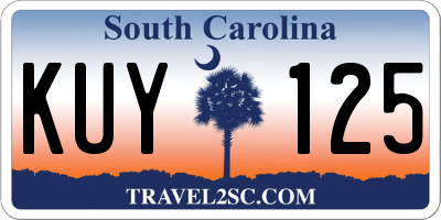 SC license plate KUY125