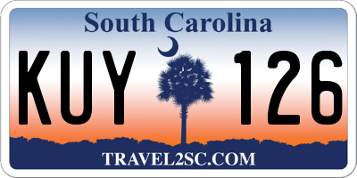 SC license plate KUY126
