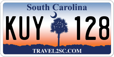 SC license plate KUY128