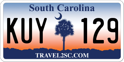 SC license plate KUY129