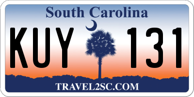 SC license plate KUY131