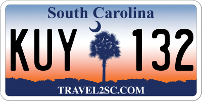 SC license plate KUY132