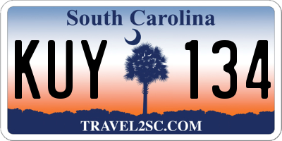 SC license plate KUY134