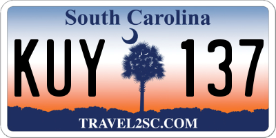 SC license plate KUY137