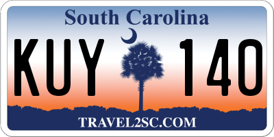 SC license plate KUY140