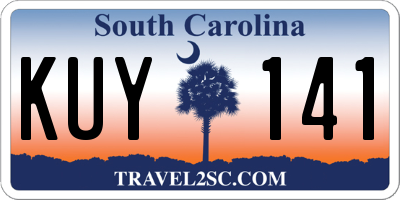 SC license plate KUY141