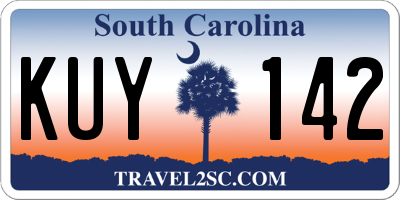 SC license plate KUY142
