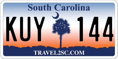 SC license plate KUY144