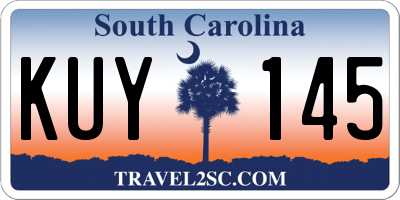 SC license plate KUY145