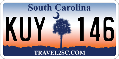 SC license plate KUY146