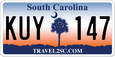 SC license plate KUY147