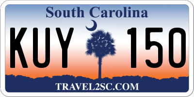 SC license plate KUY150