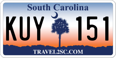 SC license plate KUY151