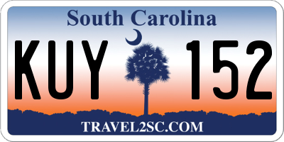 SC license plate KUY152
