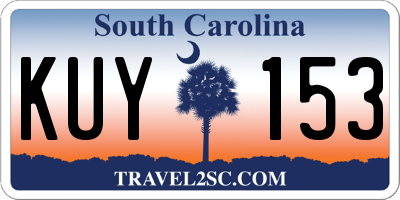 SC license plate KUY153