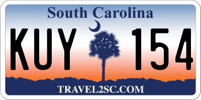 SC license plate KUY154