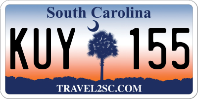 SC license plate KUY155