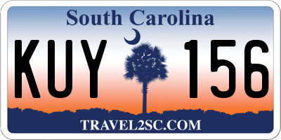 SC license plate KUY156