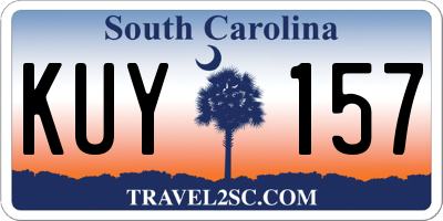 SC license plate KUY157
