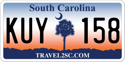 SC license plate KUY158