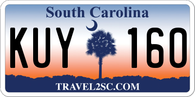 SC license plate KUY160