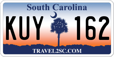 SC license plate KUY162
