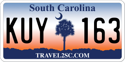 SC license plate KUY163