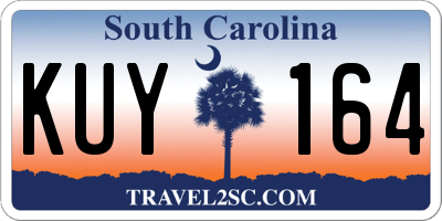 SC license plate KUY164