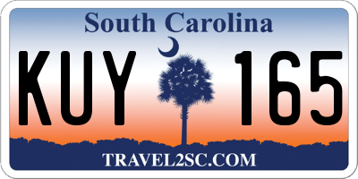 SC license plate KUY165