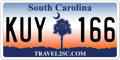 SC license plate KUY166