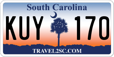SC license plate KUY170