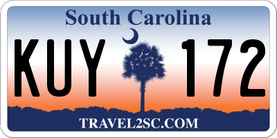 SC license plate KUY172